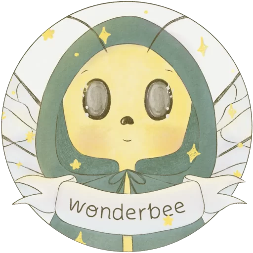 wonderbee logo, a cute little bee
